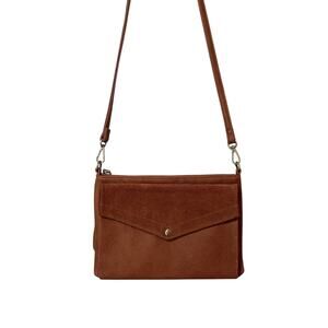 Street Level Brown Faux Leather Crossbody Handbag Purse